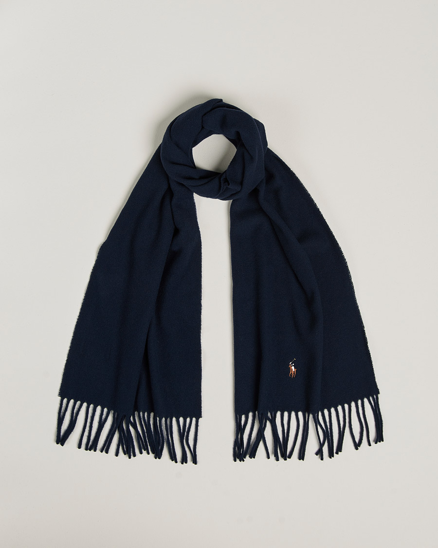 Men | Polo Ralph Lauren Signature Wool Scarf Hunter Navy | Polo Ralph Lauren | Signature Wool Scarf Hunter Navy