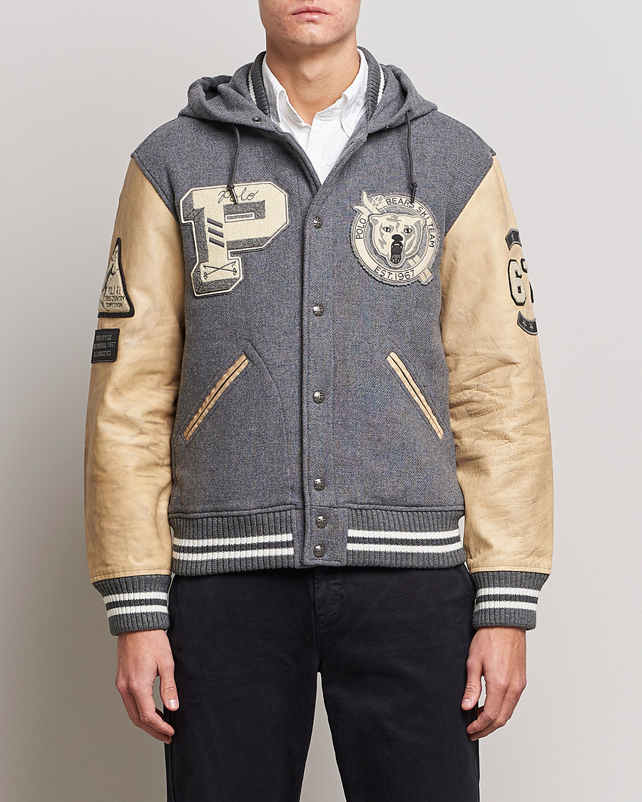 Men | Coats & Jackets | Polo Ralph Lauren | Ski Varsity Lined Bomber Jacket Grey Heather