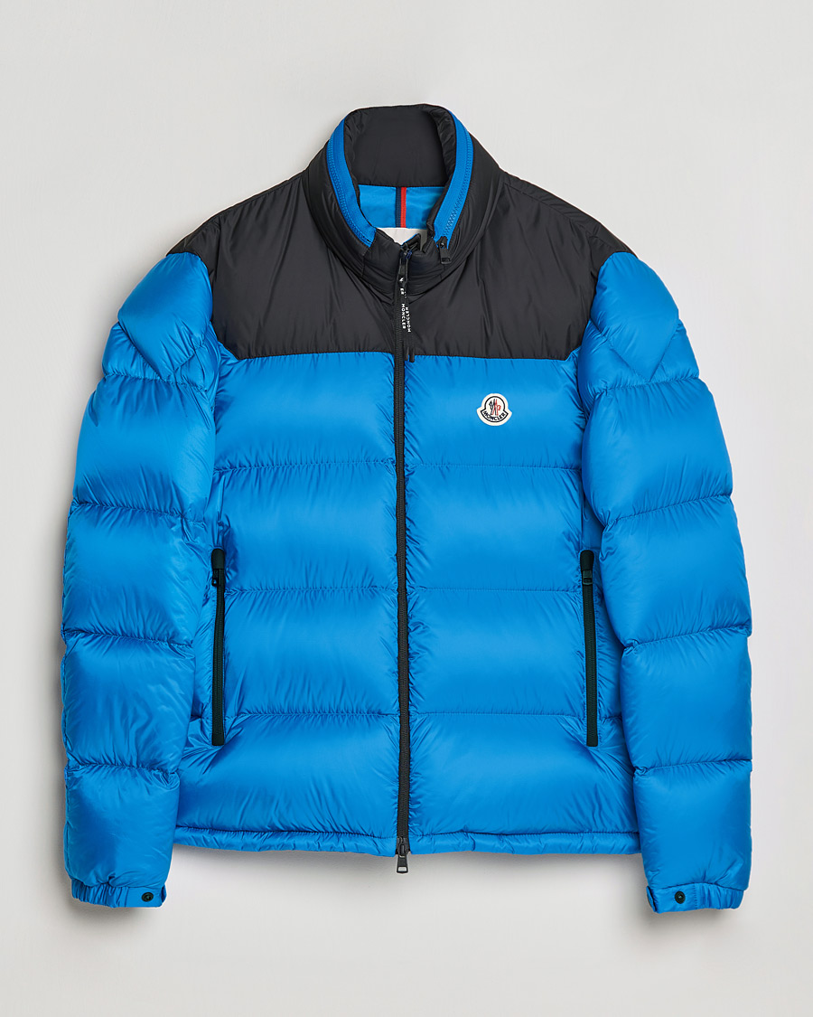 Men | Coats & Jackets | Moncler | Peuplier Down Jacket Black/Sky Blue