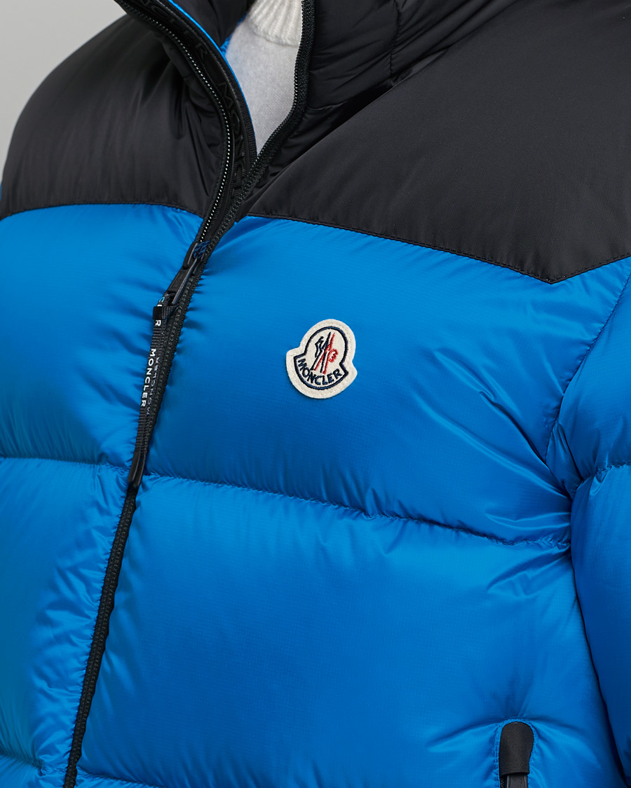 Men | Coats & Jackets | Moncler | Peuplier Down Jacket Black/Sky Blue