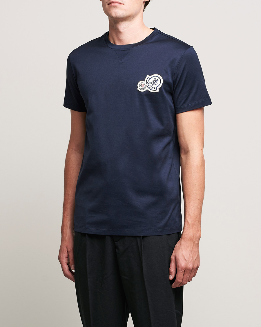 Men | T-Shirts | Moncler | Double Logo T-Shirt Navy