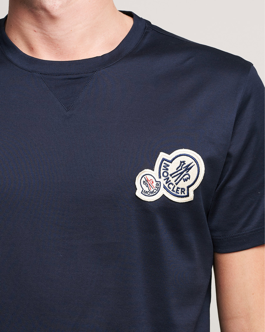 Men | T-Shirts | Moncler | Double Logo T-Shirt Navy