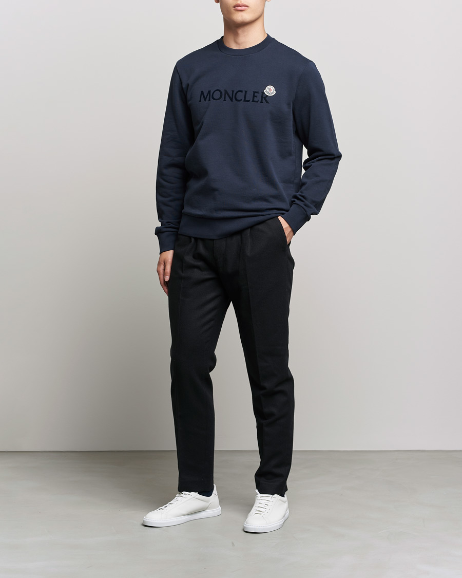 Men | Sweaters & Knitwear | Moncler | Logo Patch Sweatshirt Navy