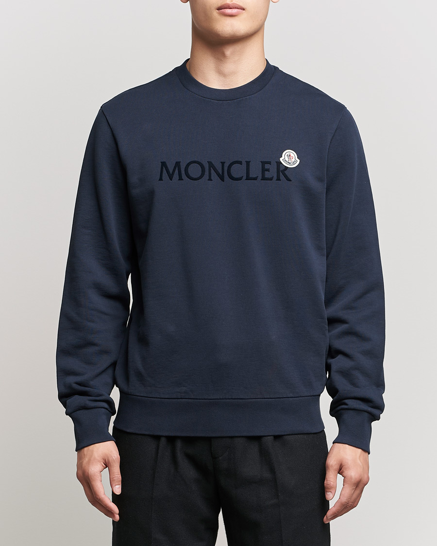 Men | Sweaters & Knitwear | Moncler | Logo Patch Sweatshirt Navy