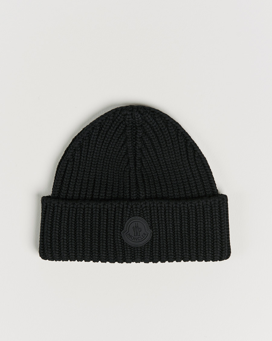 Men | Moncler Tonal Logo Beanie Black | Moncler | Tonal Logo Beanie Black