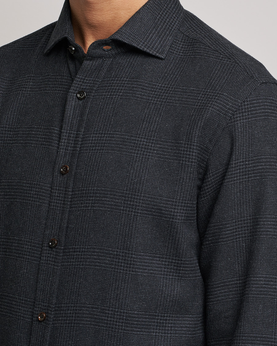 Men | Shirts | Ralph Lauren Purple Label | Flannel Sport Shirt Dark Grey