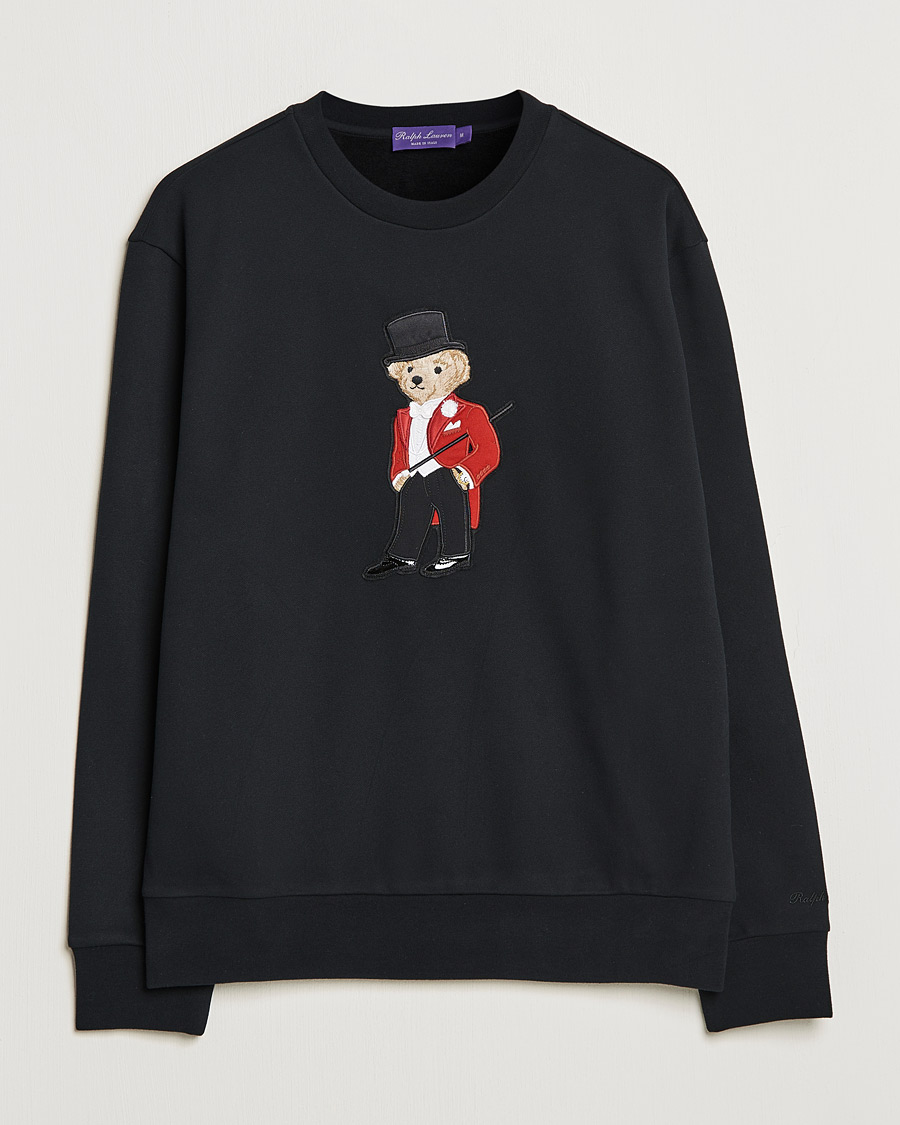 Men | Sweaters & Knitwear | Ralph Lauren Purple Label | Lux Fleece Bear Sweatshirt Black