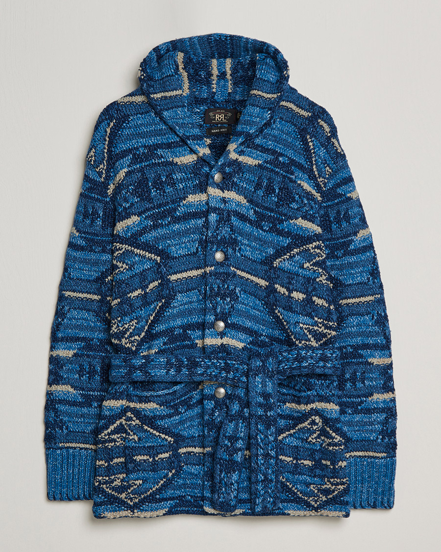 Men | Sweaters & Knitwear | RRL | Ranch Shawl Collar Cardigan Indigo Multi