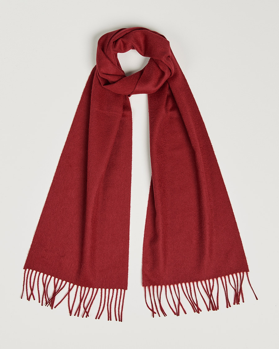 Men | Johnstons of Elgin Cashmere Scarf Wine | Johnstons of Elgin | Cashmere Scarf Wine