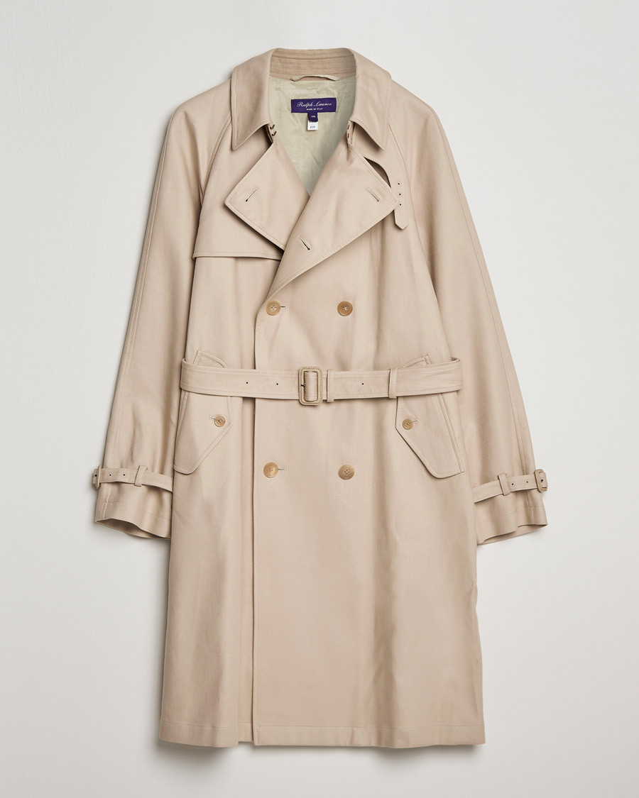 Men | Coats & Jackets | Ralph Lauren Purple Label | Classic Trench Coat Khaki Stone