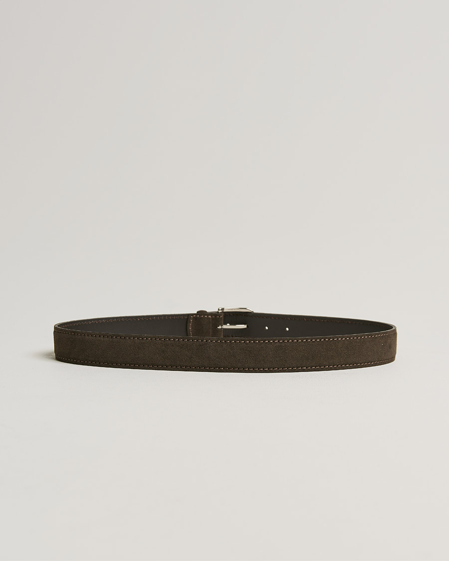 Men | Orciani Suede Belt 3,5 cm Dark Brown | Orciani | Suede Belt 3,5 cm Dark Brown