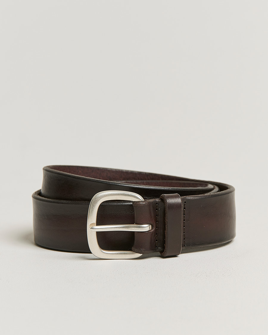 Men | Orciani Vachetta Belt 3,5 cm Dark Brown | Orciani | Vachetta Belt 3,5 cm Dark Brown