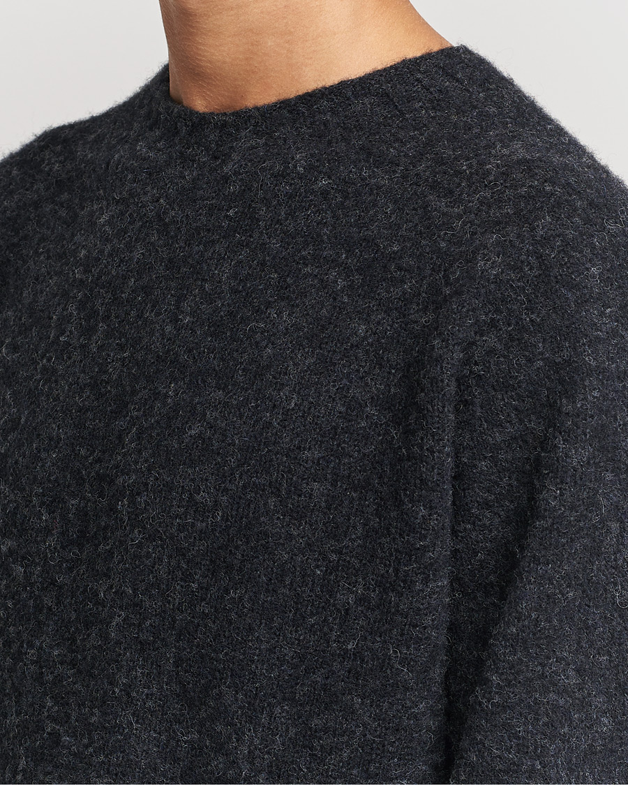 Men | Sweaters & Knitwear | Howlin' | Brushed Wool Sweater Charcoal