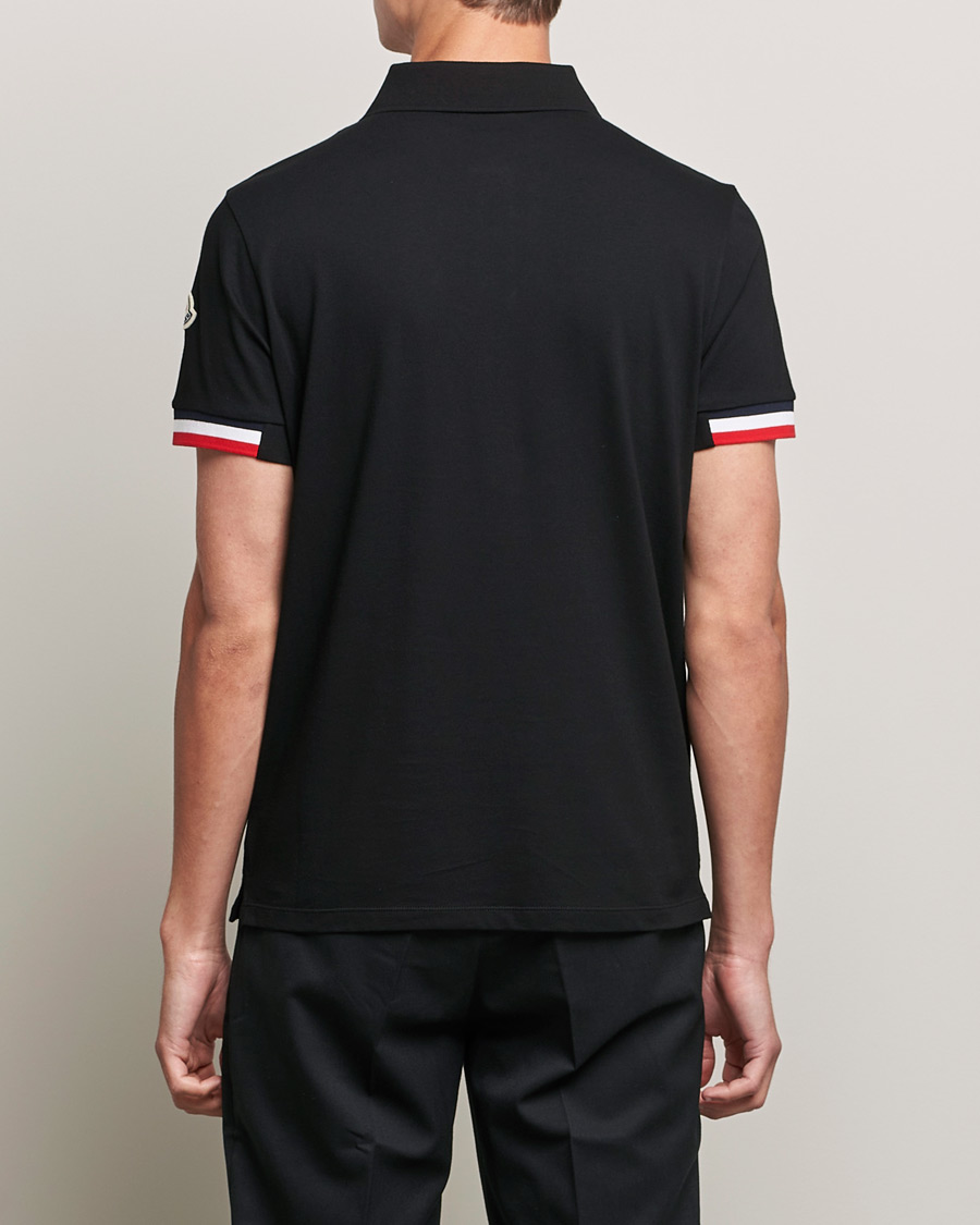 Men | Polo Shirts | Moncler | Contrast Rib Polo Black