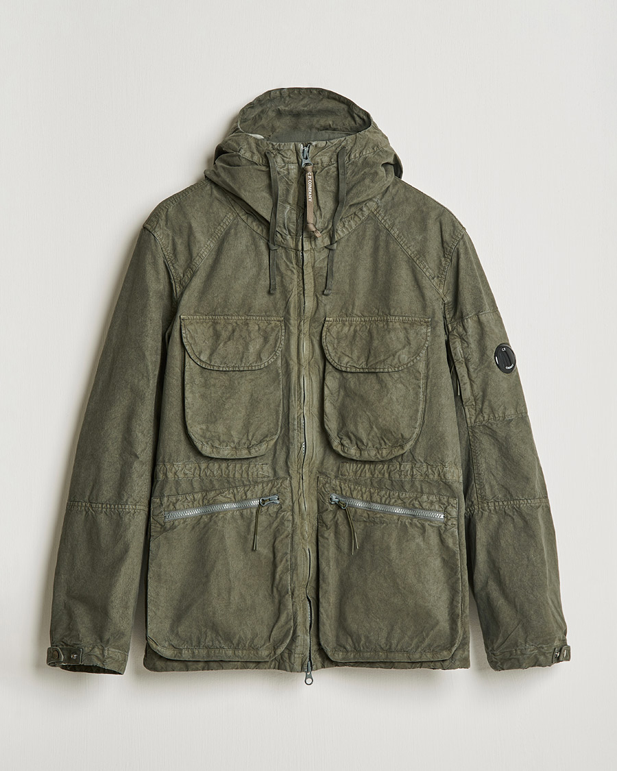 Men | Coats & Jackets | C.P. Company | Ba-Tic Wax Resistance Two in One Jacket Dark Green
