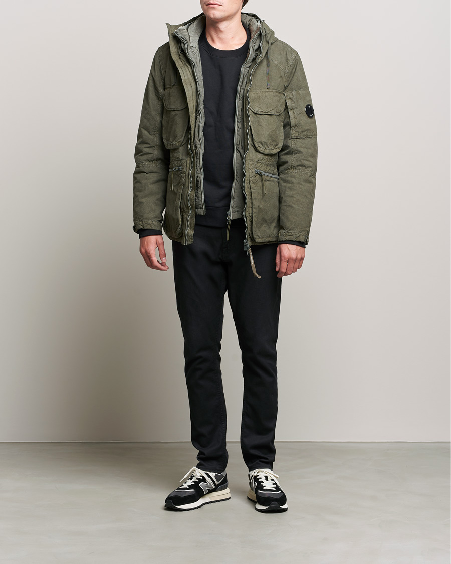 Men | Coats & Jackets | C.P. Company | Ba-Tic Wax Resistance Two in One Jacket Dark Green
