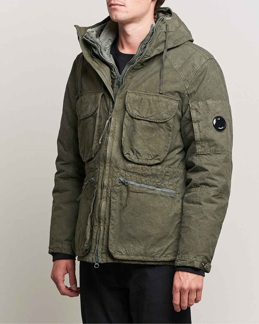 Men | Coats & Jackets | C.P. Company | Ba-Tic Wax Resistance Two in One Jacket Dark Green