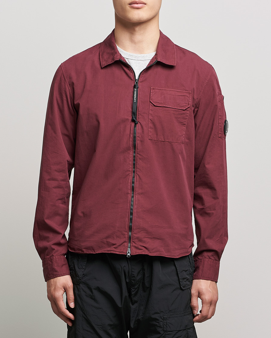 Men | Shirts | C.P. Company | Garment Dyed Gabardine Overshirt WIne