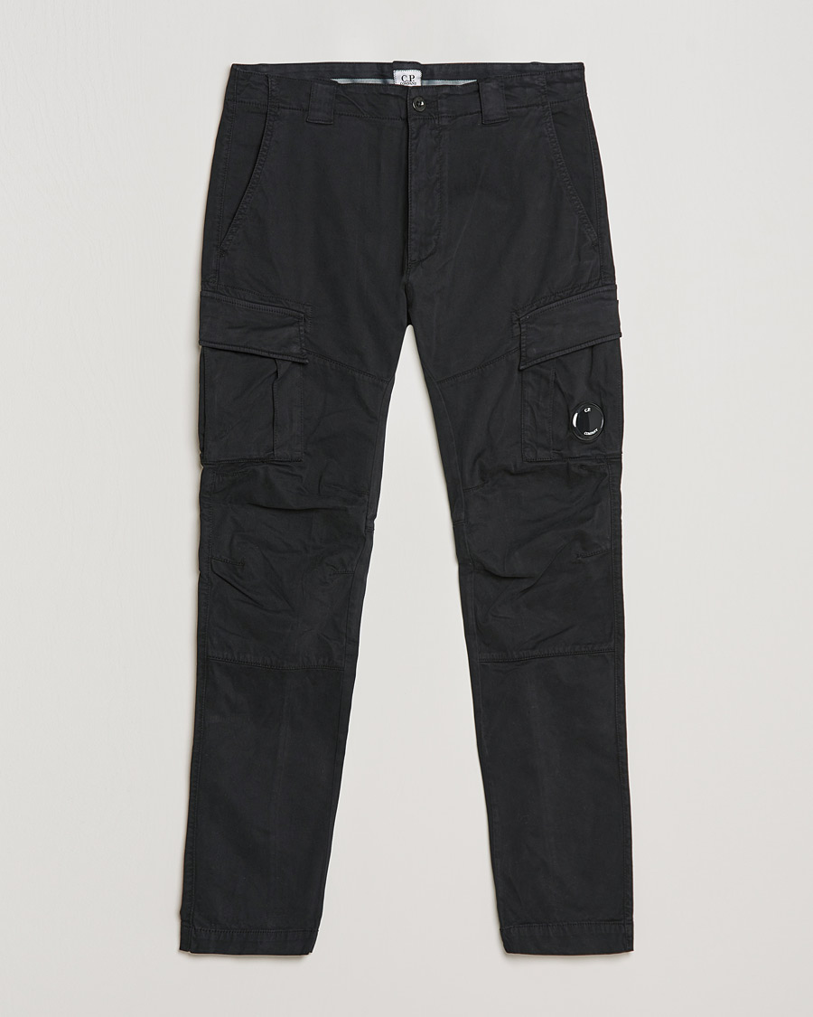 Men | Trousers | C.P. Company | Stretch Satin Lens Cargo Pants Black
