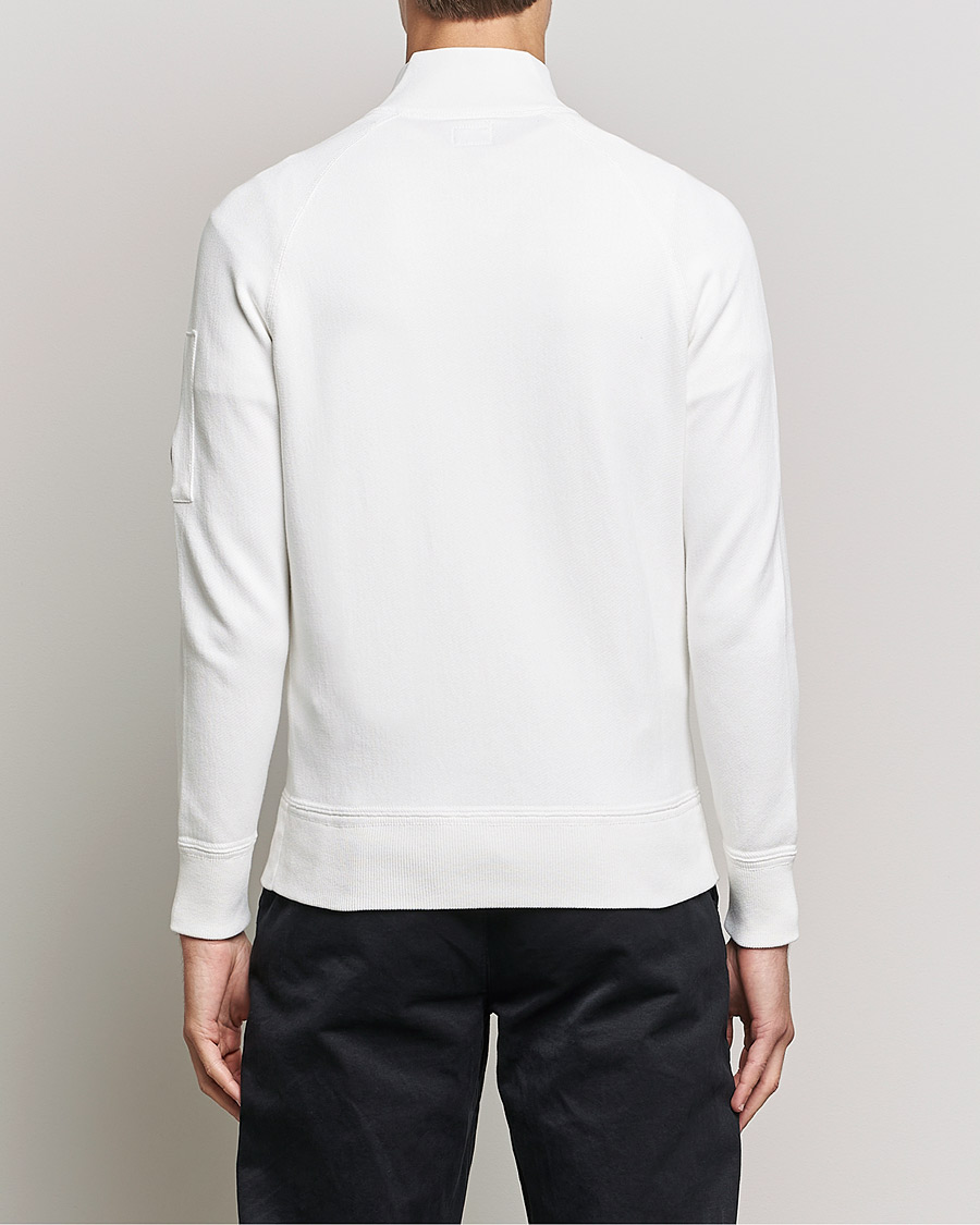 Men | Sweaters & Knitwear | C.P. Company | Knitted Cotton Lens Half Zip White