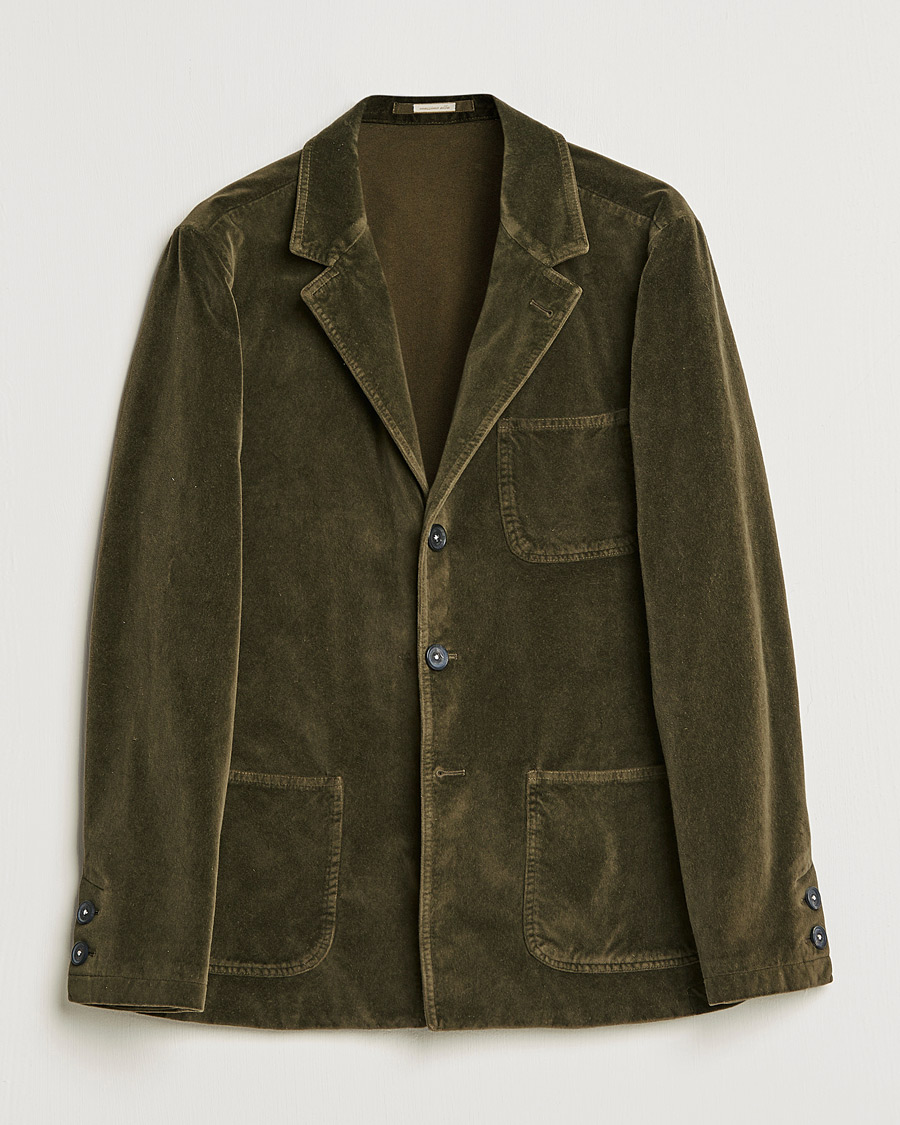 Men | Blazers | Massimo Alba | Baglietto Velvet Jacket Military