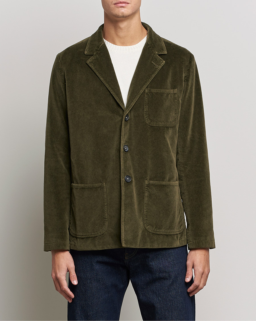 Men | Blazers | Massimo Alba | Baglietto Velvet Jacket Military