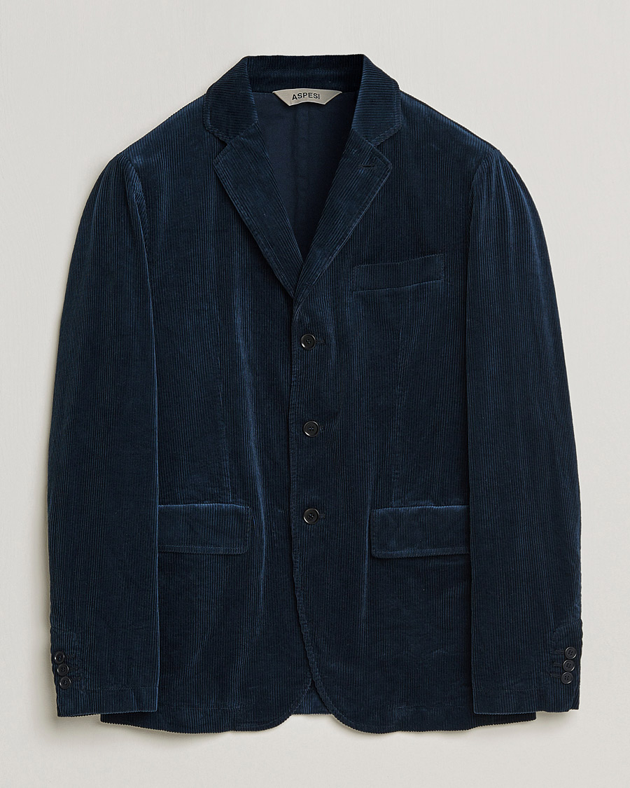 Men | Blazers | Aspesi | Corduroy Blazer Navy