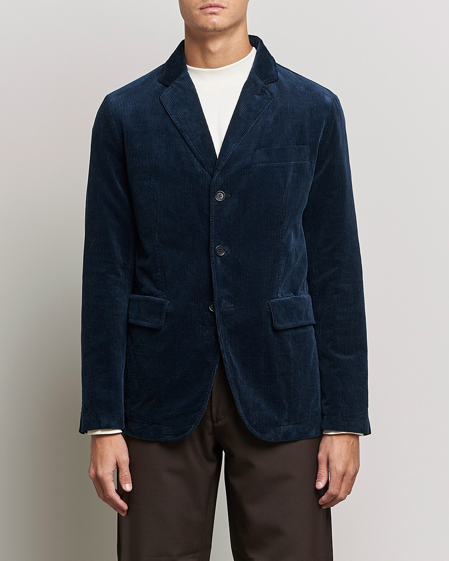 Men | Blazers | Aspesi | Corduroy Blazer Navy