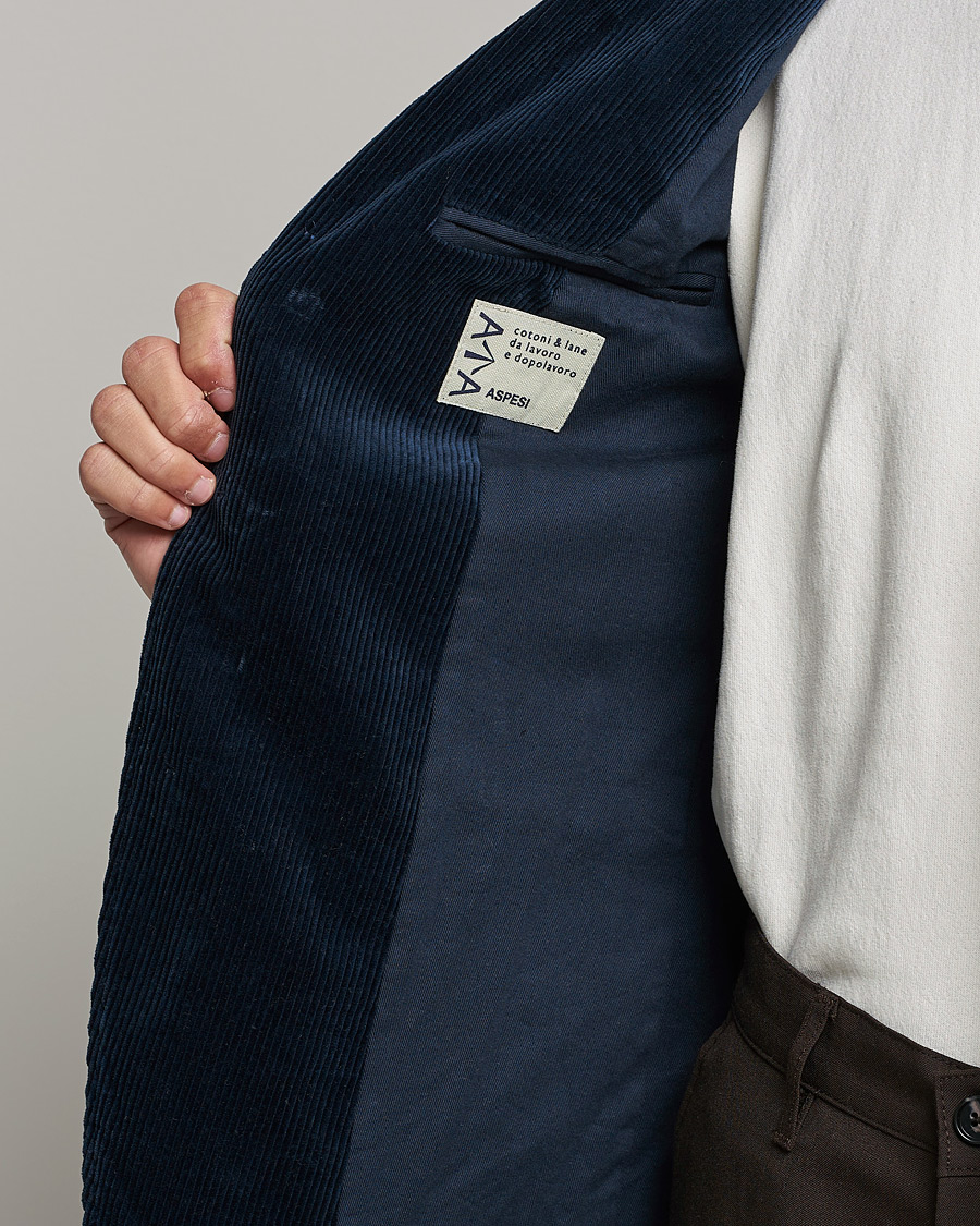 Men | Blazers | Aspesi | Corduroy Blazer Navy