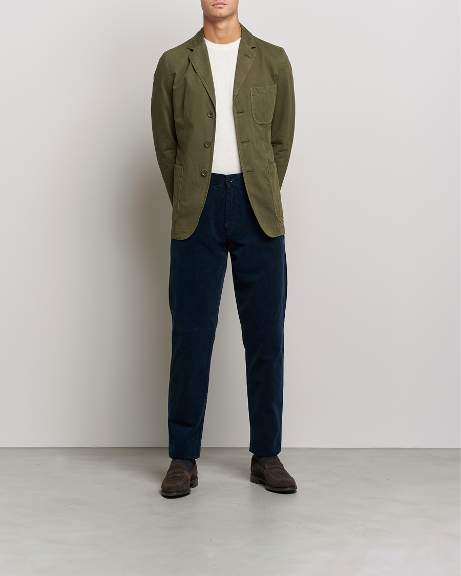 Men | Trousers | Aspesi | Corduroy Pants Navy
