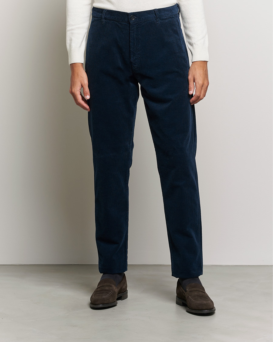 Men | Trousers | Aspesi | Corduroy Pants Navy