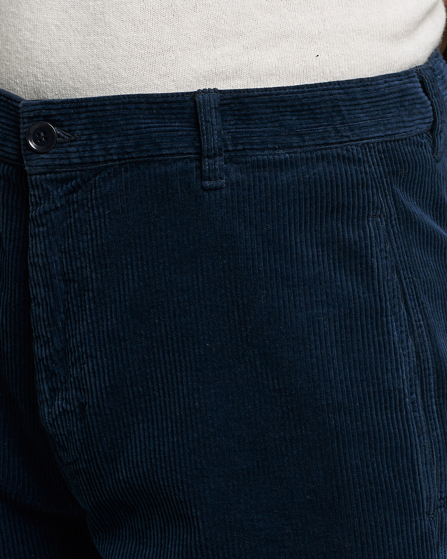 Men | Trousers | Aspesi | Corduroy Pants Navy