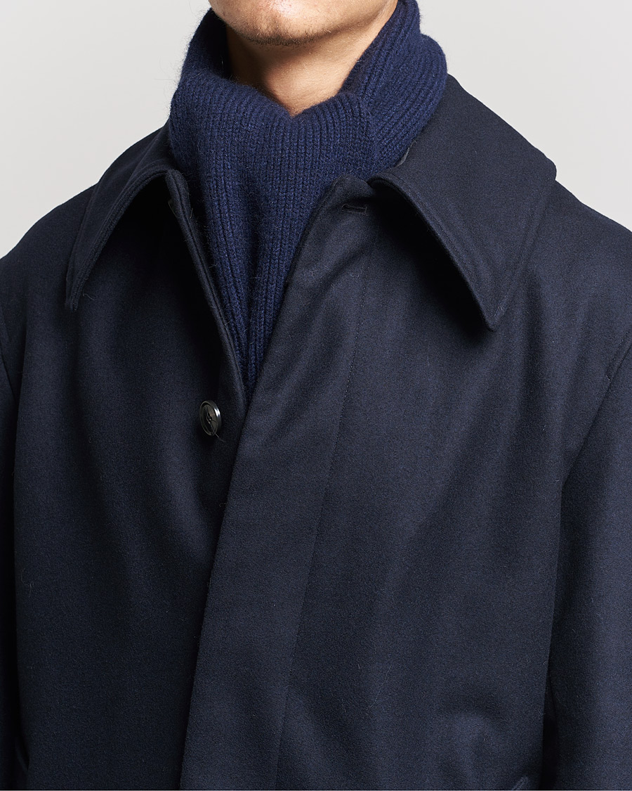 Men | Scarves | Le Bonnet | Lambswool/Caregora Scarf Midnight