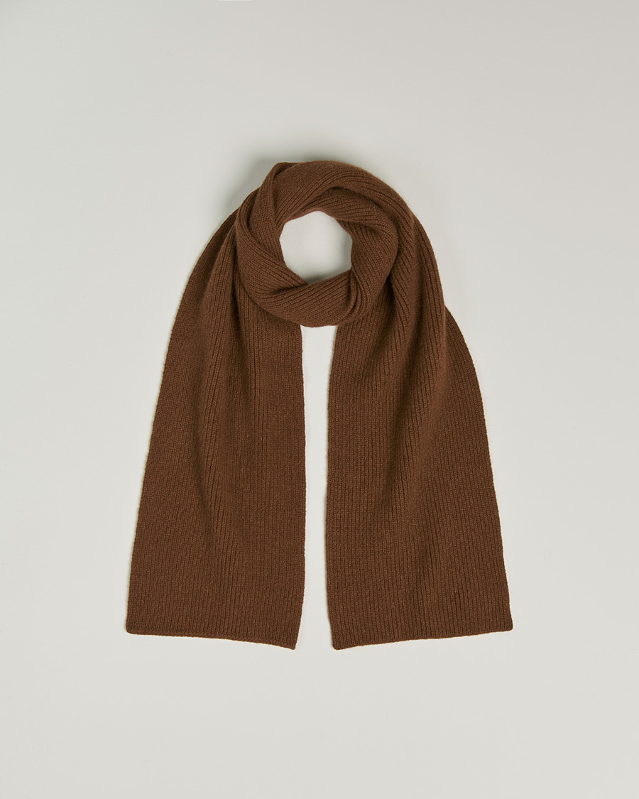 Men | Scarves | Le Bonnet | Lambswool/Caregora Scarf Walnut