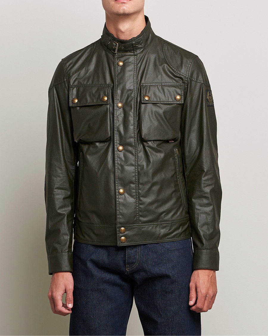 Men | Coats & Jackets | Belstaff | Racemaster Waxed Jacket Faded Olive
