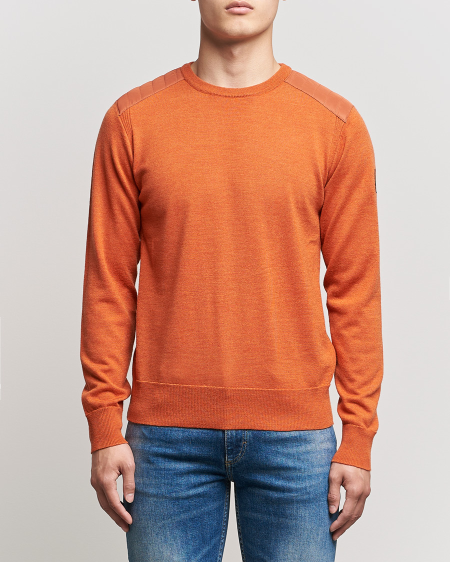 Men | Sweaters & Knitwear | Belstaff | Kerrigan Crew Neck Merino Sweatshirt Amber