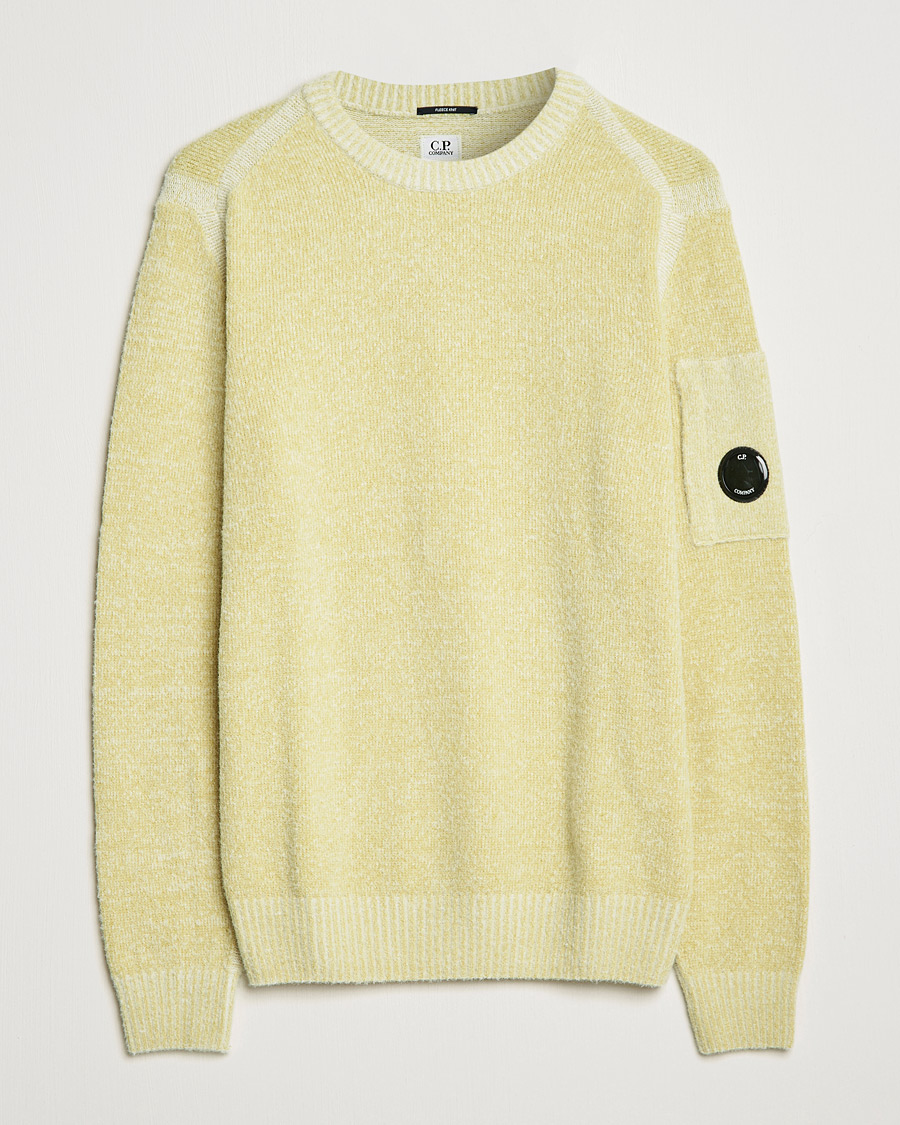 Men | Sweaters & Knitwear | C.P. Company | Fleece Knit Lens Roundneck Yellow