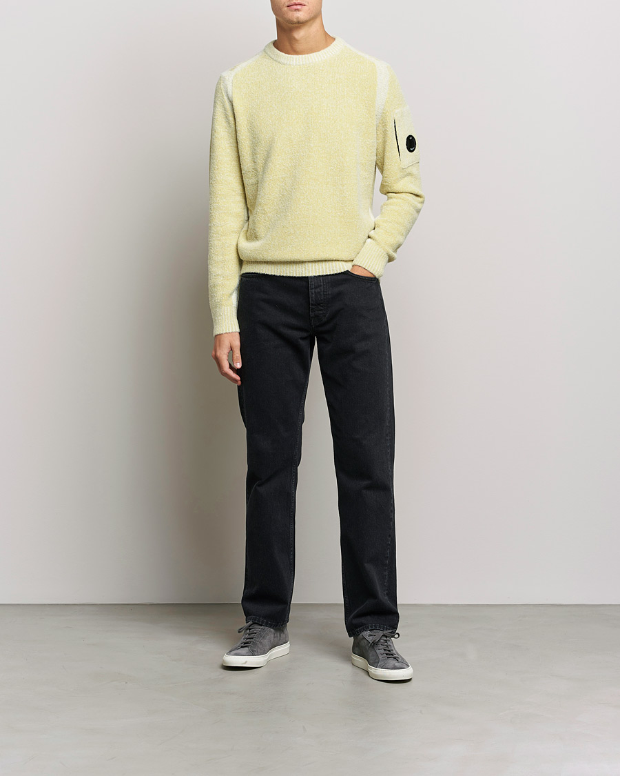 Men | Sweaters & Knitwear | C.P. Company | Fleece Knit Lens Roundneck Yellow