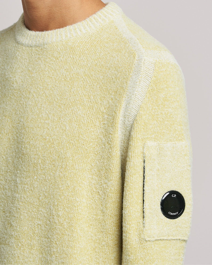 Men | Sweaters & Knitwear | C.P. Company | Fleece Knit Lens Roundneck Yellow