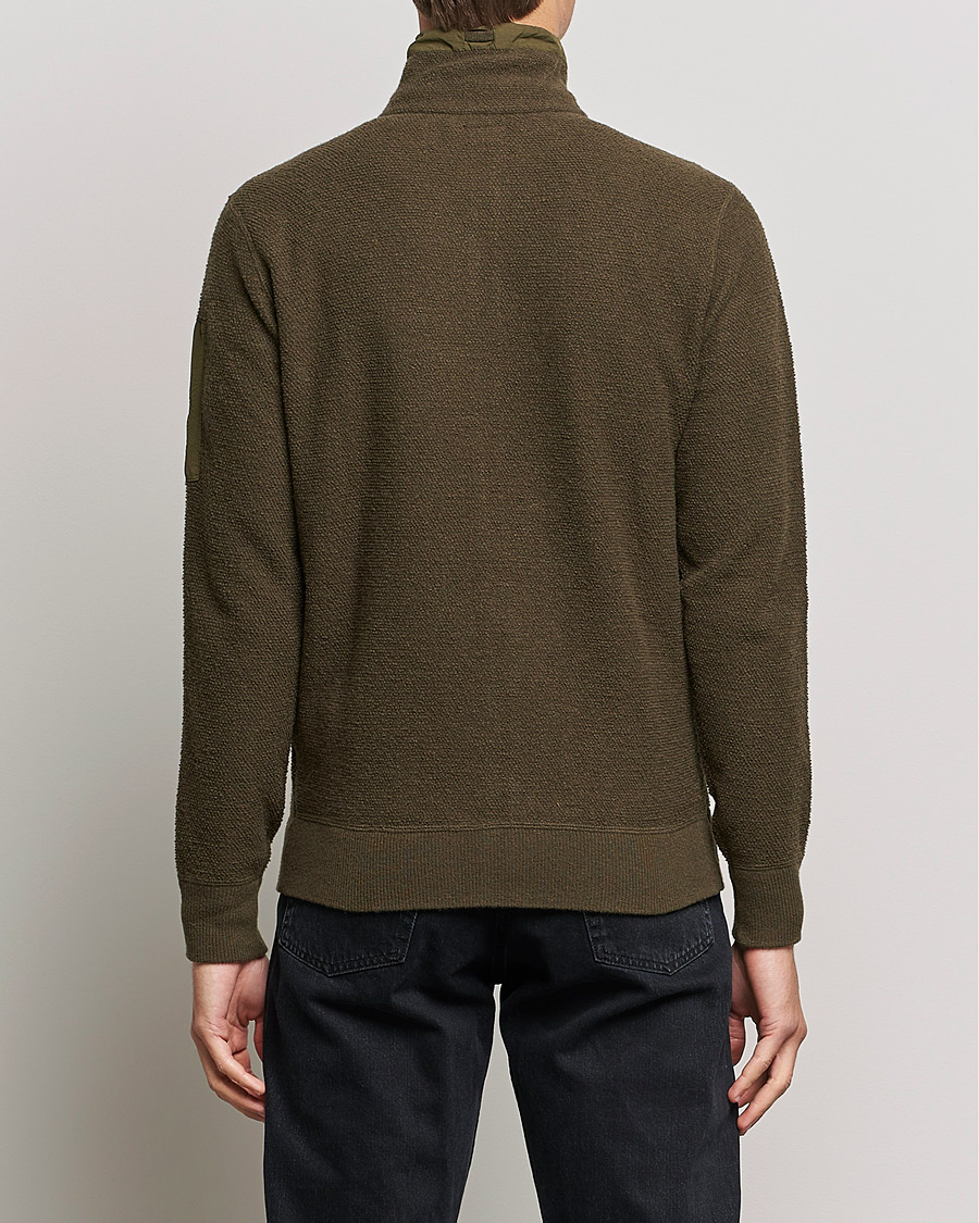 Men | Sweaters & Knitwear | C.P. Company | Lambswool Pocket Full Zip Sweat Green