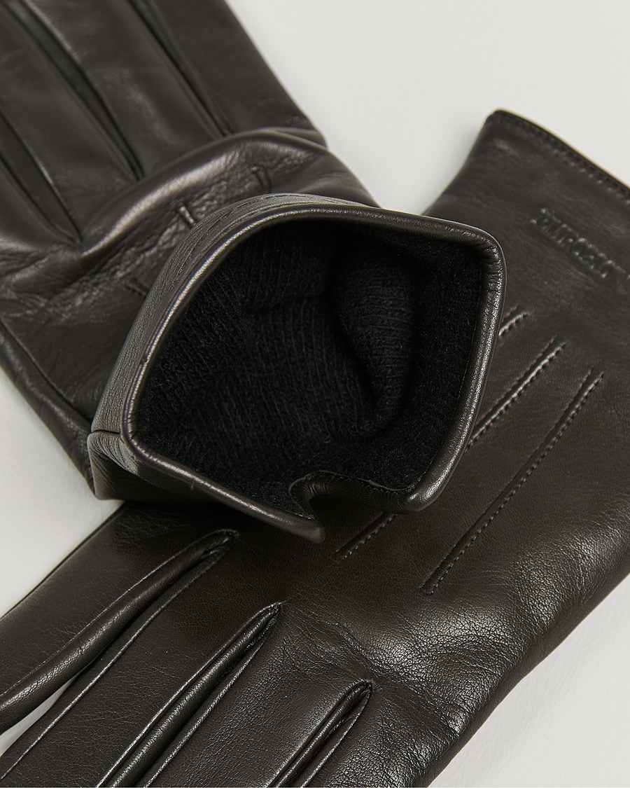 Men | Emporio Armani Leather Gloves Dark Brown | Emporio Armani | Leather Gloves Dark Brown
