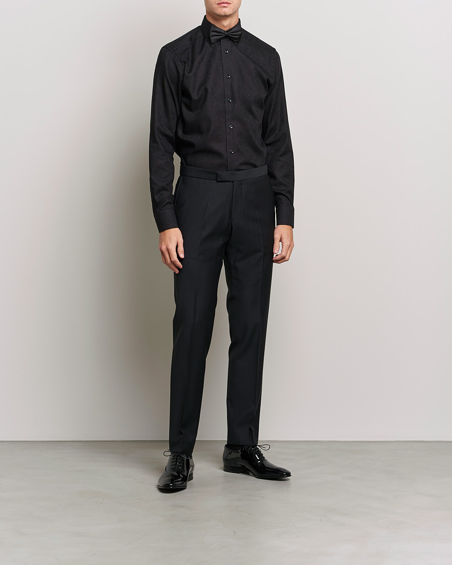 Men | Shirts | Eton | Jaquard Paisley Shirt Black