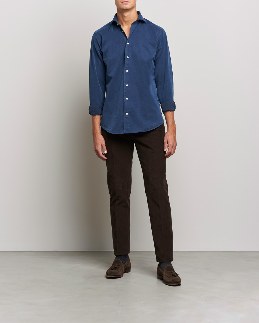 Men | Shirts | Eton | Recycled Cotton Denim Shirt Blue