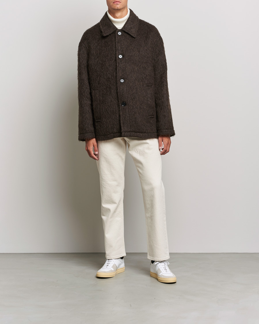 Men | Coats & Jackets | Filippa K | Seattle Hairy Coat Dark Brown