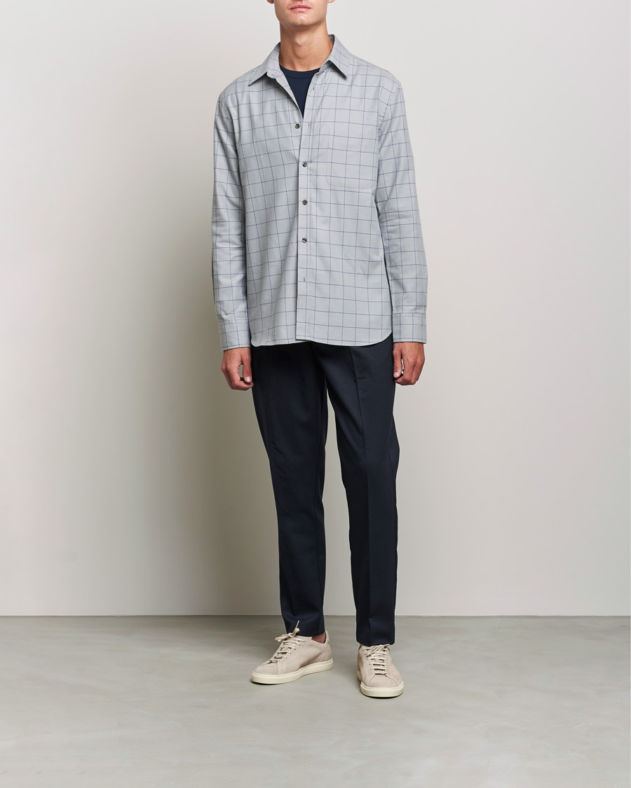 Men | Shirts | Filippa K | Rob Checked Shirt Light Grey