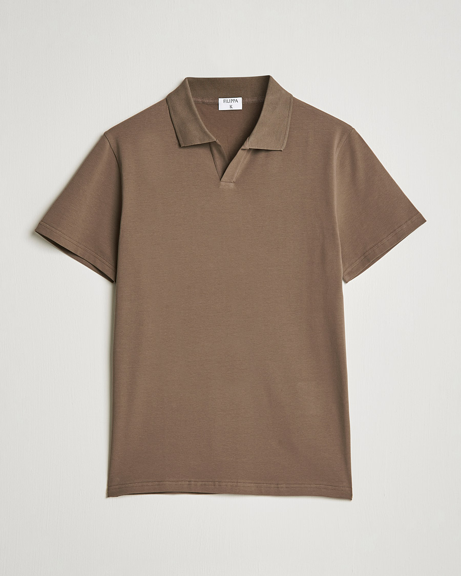 Men | Polo Shirts | Filippa K | Lycra Polo T-shirt Mole Grey