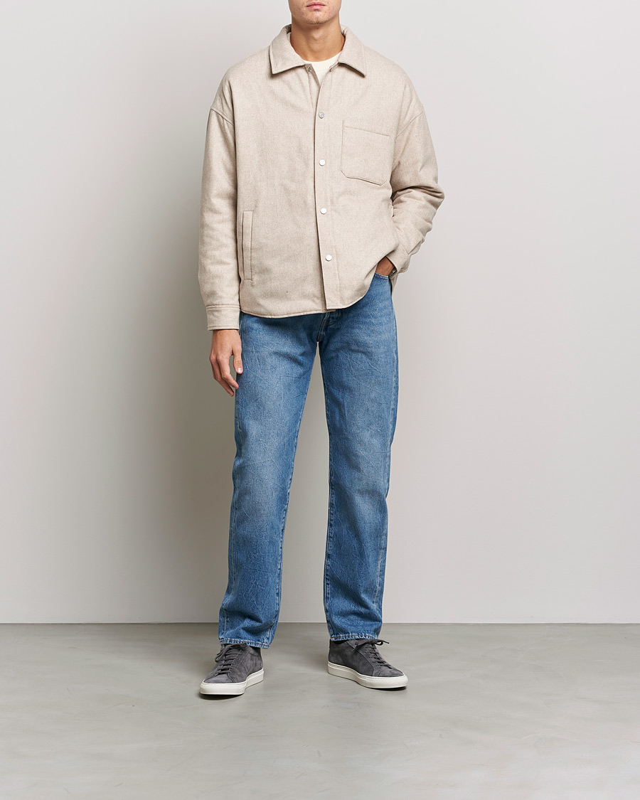 Men | Shirts | FRAME | Warm Textured Wool/Cashmere Overshirt Deep Fog