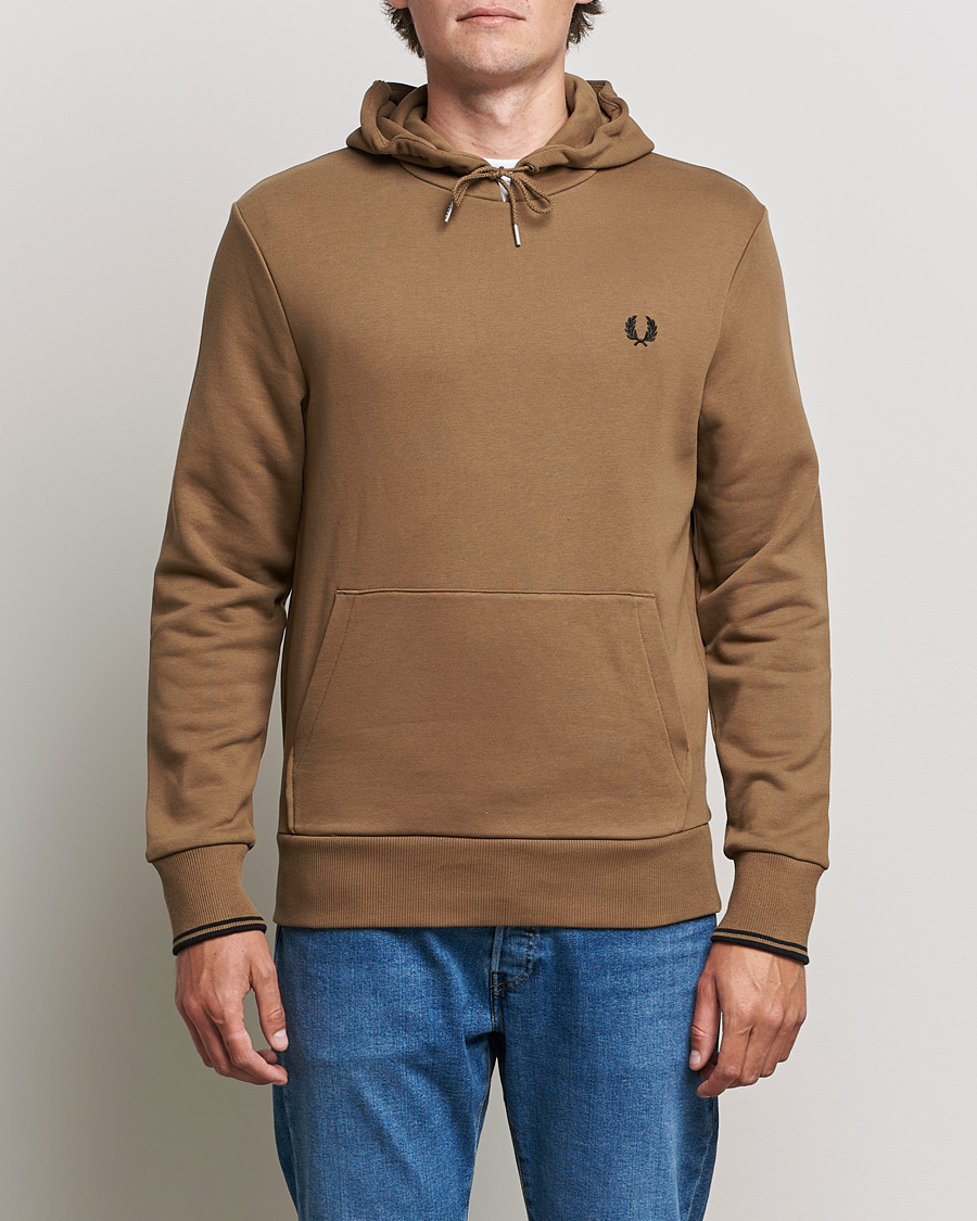 Men | Sweaters & Knitwear | Fred Perry | Twin Tipped Hooded Sweatshirt Shadded Stone