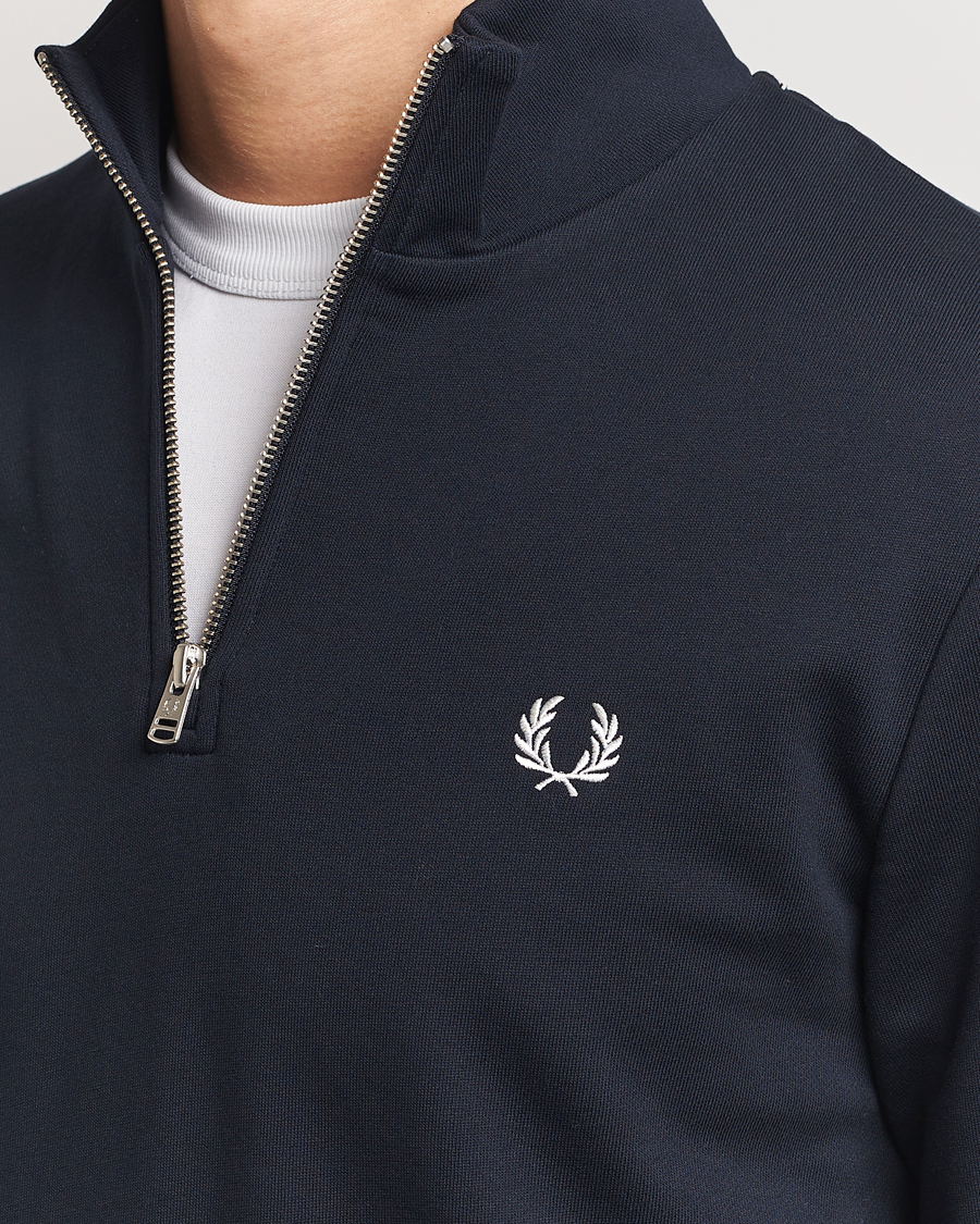 Men | Sweaters & Knitwear | Fred Perry | Half Zip Sweatshirt Navy