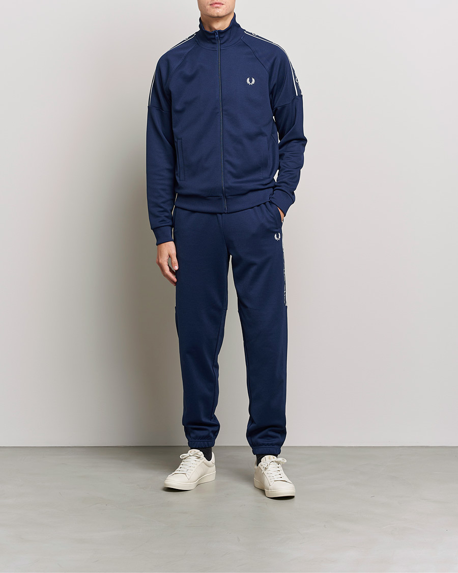 Men | Trousers | Fred Perry | Tapped Pannel Track Pant Blue